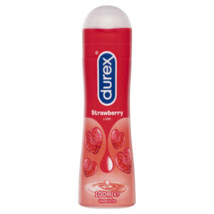 Durex Strawberry Flavoured Water Based Lubricant 100ml 9300631106760 Boxview
