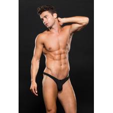 E062-BLK Zip Up Low-Rise Thong