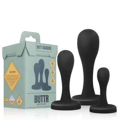 EDC Buttr Butt Kickers 3 Pc Butt Plug Set Black BUTTR007 8719934000377 Multiview