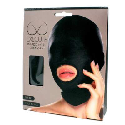 EXECUTE Face Mask Mouth Opening Black M L MK003 4573103500037 Boxview