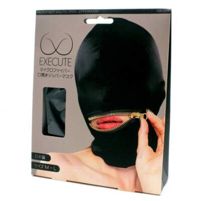 EXECUTE Face Mask Mouth Zipper Black M L MK006 4573103500068 Boxview