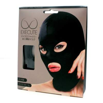 EXECUTE Face Mask Open Eyes Mouth Black M L MK005 4573103500051 Boxview