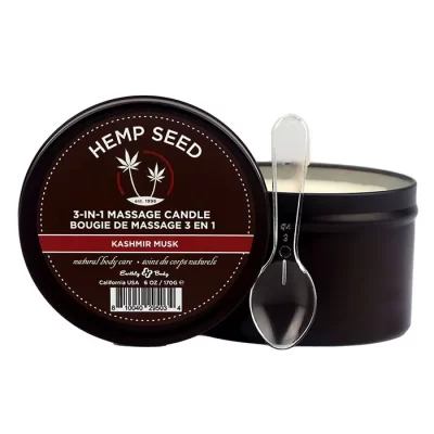 Earthly Body Hemp Seed 3 in 1 Massage Candle Kashmir Musk HSC013 810040295034 Detail