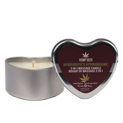 Earthly Body Hemp Seed Aphrodites Aphrodisiac Prosecco Raspberry Musk Scented Massage Candle 113g HSCV024B 810040296307 Multiview