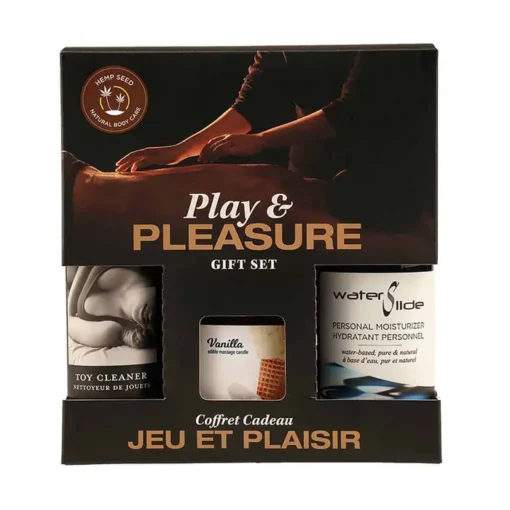 Earthly Body Hemp Seed Play and Pleasure Gift Set 3Pc HSBN002 810040293467 Boxview