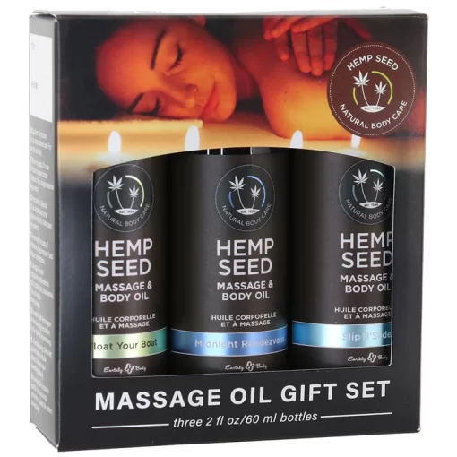 Earthly Body Massage Oil Gift Set 3 x 60ml MAS2022D 810040294358 Boxview