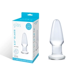 GLAS – 3.5″ Glass Butt Plug (Clear)