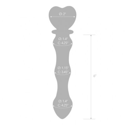 Electric Novelties Glas 8 inch sweetheart glass dildo clear clear pink GLAS161 4890808238639 Size Detail