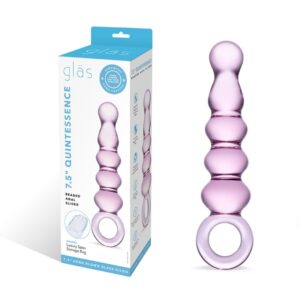 Electric Novelties Glas Glass quintessence 7 point 5 inch beaded anal slider GLAS69 4890808063330 Multiview