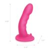Electric Novelties Pegasus 6 Inch Rechargeable Wireless Remote Dong and Harness Pink PEG004 4890808228326 Dong Size Detail