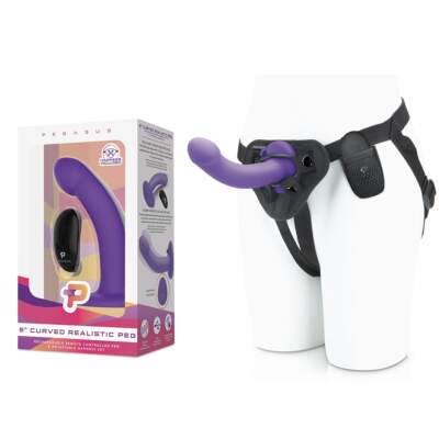 Electric Novelties Pegasus 6 Inch Rechargeable Wireless Remote Dong and Harness Purple PEG001 4890808228296 Multiview