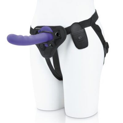 Electric Novelties Pegasus 6 Inch Rechargeable Wireless Remote Dong and Harness Purple PEG004 4890808228319 Harness Dong Detail