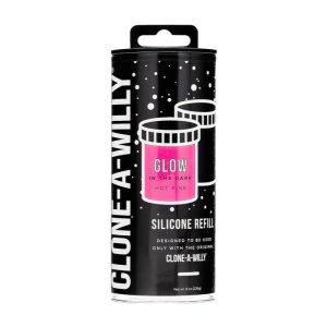 Empire Labs Clone a Willy Silicone Refill Kit 226g Glow in the Dark Hot Pink EL CW LGPR 763290215416 Boxview