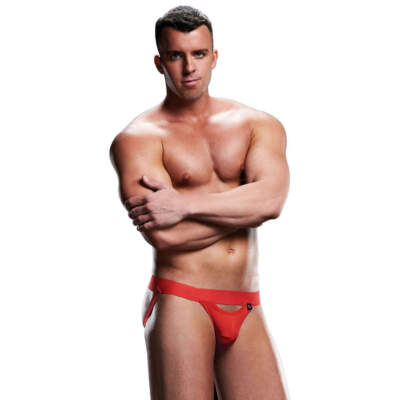Envy Menswear Low Rise Jock Red E065-RED Front Detail