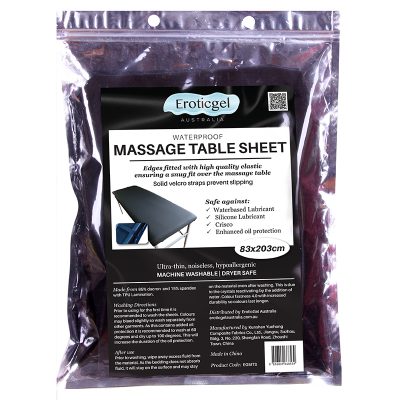 EroticGel Waterproof Massage Table Sheet 83x203cm Black EGMTS 806809668539 Boxview