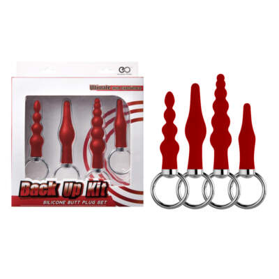 Excellent Power Back Up Silicone Butt Plug Kit Red FKJ026A000-008 4897078624049