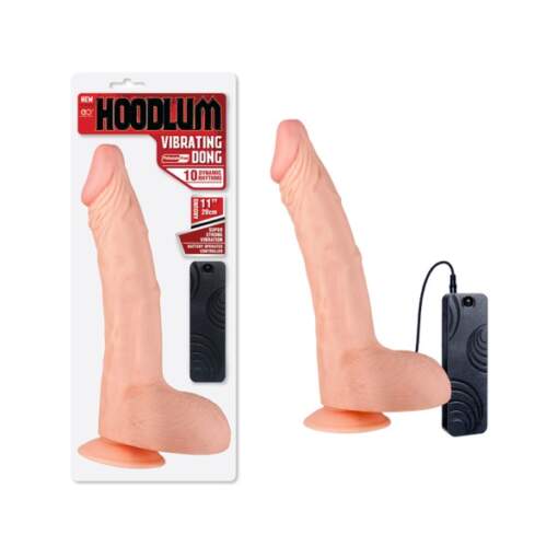 Excellent Power Hoodlum 11 Inch Vibrating Dong with Balls Light Flesh FPBM012A00 051 4897078630385 Multiview