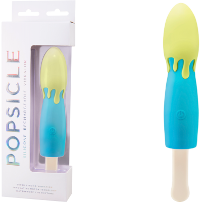 Excellent Power Popsicle Rechargeable Silicone Popsicle Vibrator Yellow Blue FPBK022A00-024 4897078627965