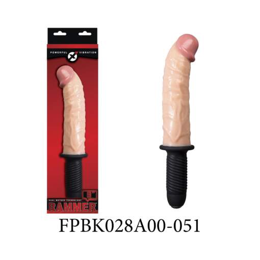 Excellent Power Rammer 9 inch Vibrating Penis Handle Dong Curved Flesh FPBK028A00-051 4897078627682