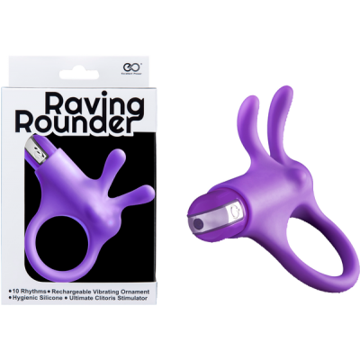 Excellent Power Raving Rounder Rechargeable Vibrating Rabbit Cock Ring Purple FVSJ002A00 022 4897078624100 Multiview