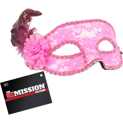 Excellent Power Sex Mission Fetish Feather Masquerade Mask Pink FNJ014A000-007 4897078623462