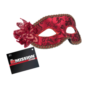 Excellent Power Sex Mission Fetish Sequinned Detail Damask Fabric Masquerade Mask Red FNJ016A000 008 4897078623486 Detail