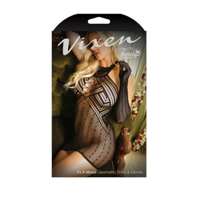 Fantasy Lingerie Sheer Lingerie Its a Mood Dress Glove set OS Black V774 657447301322 Boxview