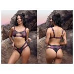 Fantasy Lingerie Vibes Fuckin Perfection Cutout Bralette and Panty Set Plaid AF976 Multiview