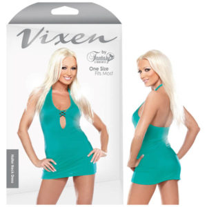 Fantasy Lingerie Vixen Criss Cross Mini Dress Turquoise OS One Size B B602OS 811432026328 Multiview