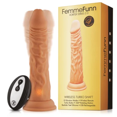 Femme Funn Vortex Turbo Shaft Rotating Realistic Penis Vibrator Light Flesh FF101703 617353154818 Multiview