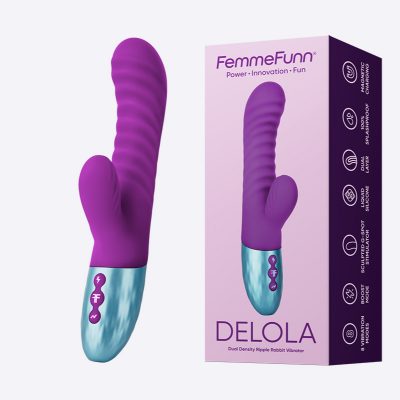 FemmeFunn Delola Dual Density Rabbit Vibrator Purple FF102702 663546902919 Multiview