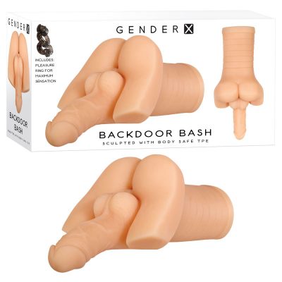 Gender X Backdoor Bash Male Anal Stroker with Cock and Balls Light Flesh GX MS 9451 2 844477019451 Multiview