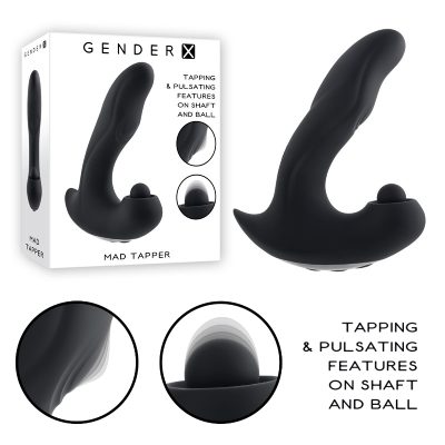 Gender X Mad Tapper P Spot G Spot Tapping Pulsating 3 Motor Vibrator Black GX RS 2697 2 844477022697 Multiview