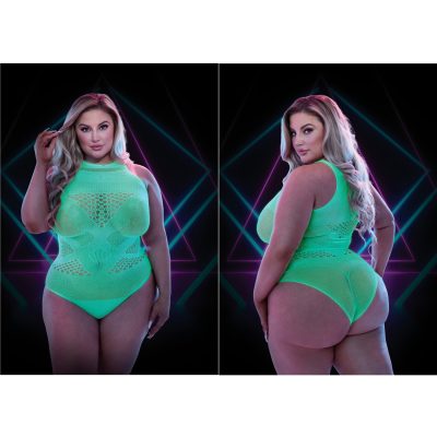 Glow in the Dark Teddy with Pasties Glow in the Dark Queen Size Green LC 111 GID X 848416012299 Multiview