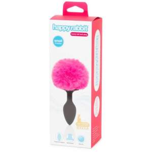 Happy Rabbit Bunny Tail Butt Plug Small Black Pink HR 80243 5060779231963 Boxview