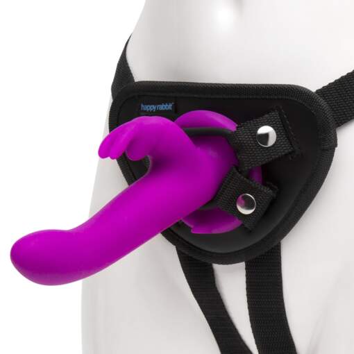 Happy Rabbit Rechargeable Rabbit Strap On and Harness Kit Purple HR-74312 5060020009426