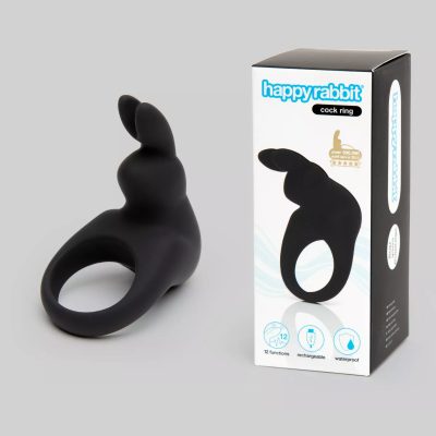 Happy Rabbit Rechargeable Vibrating Rabbit Cock Ring Black HR82113 5060779237378 Multiview