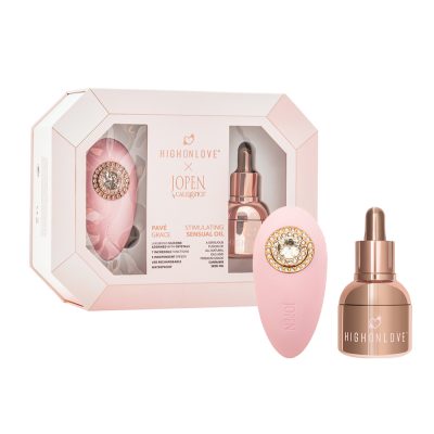 High On Love x Jopen Objects of Desire Luxury Lay On Vibrator Gift Set with Stimulating Sensual Oil Light Pink Rose Gold HOL 1830 3 628250123616 Multiview