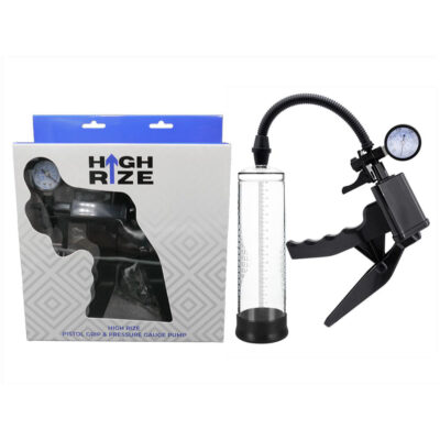 High Rize Pistol Grip Pressure Gauge Pump Penis Pump Clear HIR008 9354434000671 Multiview