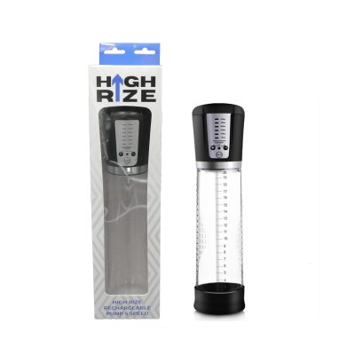 High Rize Rechargeable Automatic Penis Pump 5 Speed Clear HIR005 9354434000640 Multiview