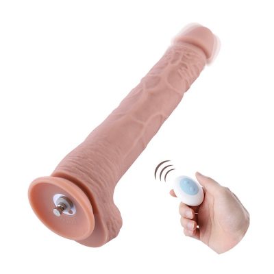 Hismith 11 point 8 inch Vibrating Realistic Dong with Balls Light Flesh HSA41 938414292163 Detail