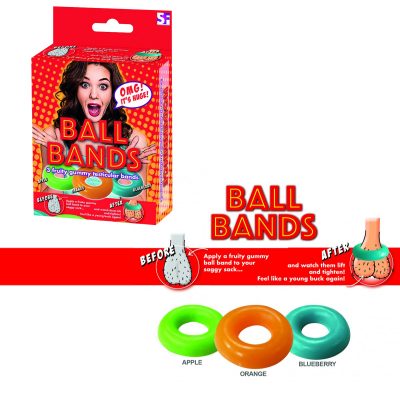 Hott Products 3 Pack Ball Bands Flavoured Gummy Scrotum Rings SFFD12 5023664003526 Multiview