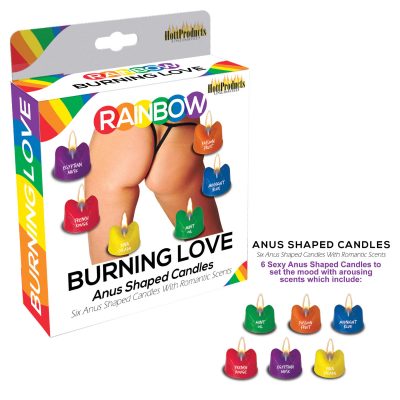 Hott Products 6 Anus shaped Scented Mini Candles Rainbow SF HH10 5022782333973 Multiview