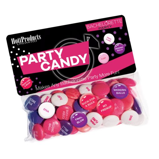 Hott Products Bachelorette Party Candy Novelty Adult Word Candy Purple Pink White HP3262 818631032624 Boxview