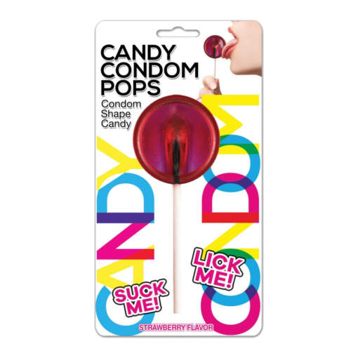 Hott Products Candy Condom Pop Strawberry Lollipop HP3221 818631032211 Boxview
