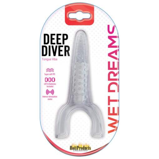 Hott Products Deep Diver Tongue Vibrator Clear HP3261 818631032617