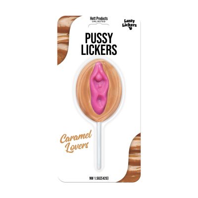 Hott Products Lusty Lickers Caramel Lovers Pussy Lickers Caramel Pussy shaped Lollipop Brown HP3524 818631035243 Boxview
