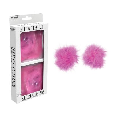 Hott Products Nipplicious Furball Marabou Nipple Pasties Pink HP3454 818631034543 Multiview