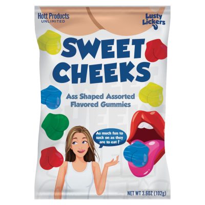 Hott Products Sweet Cheeks Ass Shaped Flavoured Gummies 20pc HP3512 818631035120 Boxview