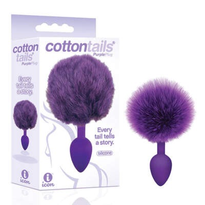 Icon Brands CottonTails Butt Plug Purple IC2642 2 847841026420 Multiview